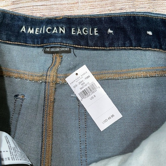 NWT American Eagle Outfitters Blue Jean Shorts Curvy Midi Size 8 - Picture 2 of 14
